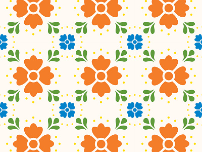 Talavera Flowers flower mexican pattern spanish talavera textile tile vector