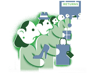 Returns consumer geometric grain holiday illustration return return policy returns shopping store