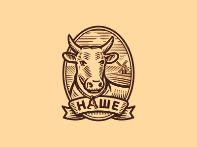 НАШЕ agro beef bull cow engrave farm horhs jkd jkdesign logo meat milk
