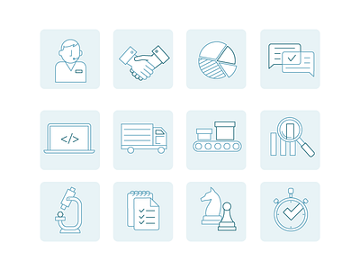 Custom Icon Set corporate iconography icons illustration set vector