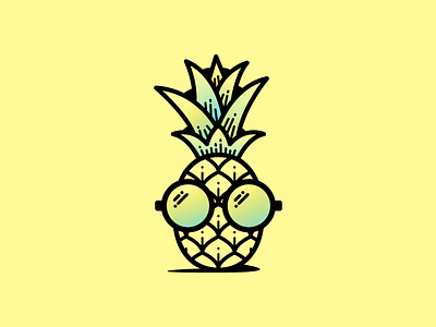 Pineapple Personal Logo fruit gradient icon logo pastel pineapple shapes stroke strokes summer sunglasses