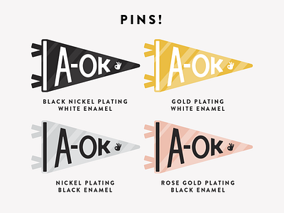 A-OK a ok enamel pin illustration pennant pingame