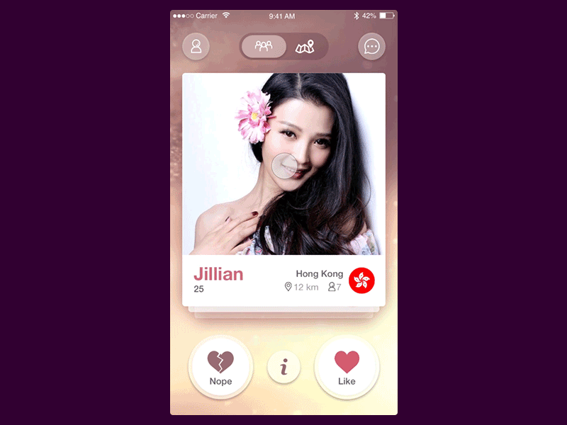 Social app animation app application mobile sketch social tinder ui ux