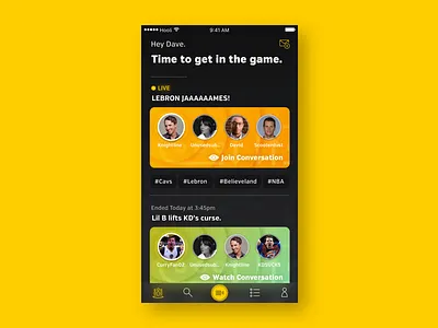 Group Video Chat Home Feed chat friends home feed ios jackrabbit minimal product simple sports ui ux video chat