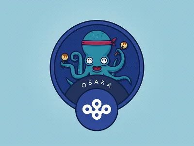 Osaka prefecture badge eye flag icon illustration japan light mouth octopus osaka shadow takoyaki