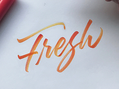 Fresh brushtype calligraphy crayola handlettering handmade handmadetype lettering logotype sketch