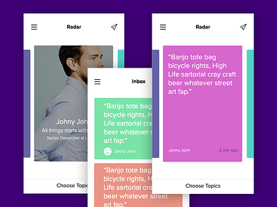 Paperplane colors mininalist social app translation vinhspiration