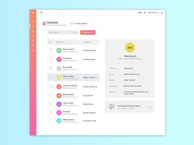 CRM Dashboard (Contact screen) business chart company corporate crm dashboard ui ux web