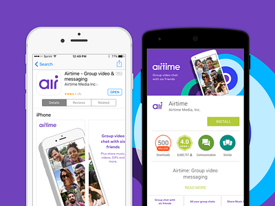 Airtime - App Store Screens airtime app store google play group video nyc screenshots