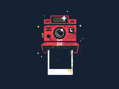 Polaroid camera retro sparkle texture