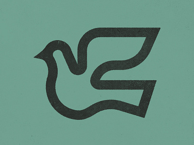 Dove dove icon logo mark outline thick lines