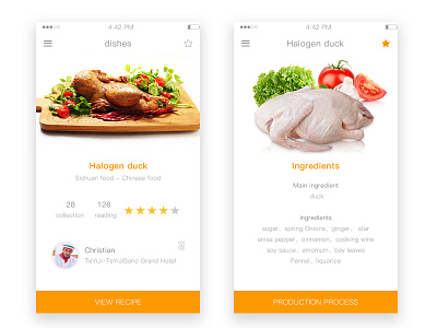 The recipe ui，app