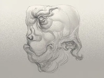 Igor alien bulldog creature drawing pencil sketch