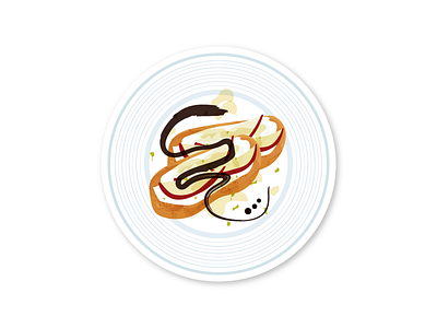 Bruschettas apple baguette balsamic bruschetta food illustration infographic plate