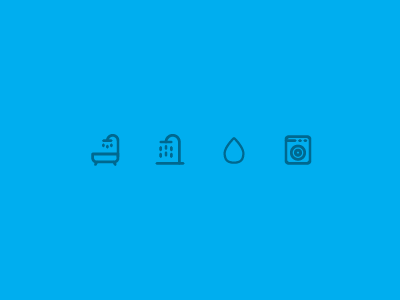 Outline icons Day 18 - Bathroom bath bathroom icon illustrator outline shower vector washing machine wather