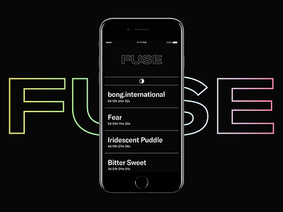 FUSE black dark minimal typography ui website