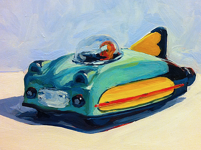 spacecar wip illustration oil study