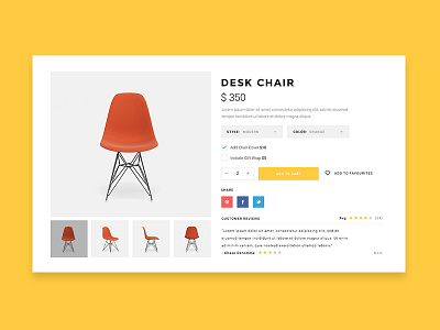 Chair Product Page clean ecommerce furniture modern online store product reviews shop theme ui ux website