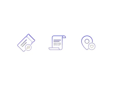 Music Icons icons illustrator location music news photoshop ticket web