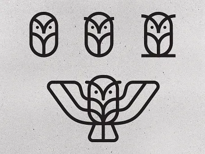Owl Mark animal bird line logo mark outdoor owl simple thick line wise owl