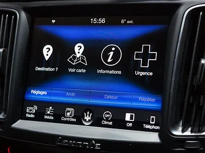 Maserati Levante automotive head unit hmi infotainment maserati media player navi ui ux