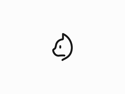 Cat black cat cute dot gray illustration line logo white