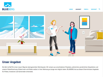 Blueberg apartment elderly health illustration rent residence web welfare