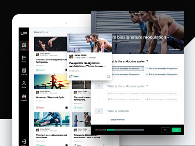 Gym internal tool app article blog exam fitness gym ios ipad survey ui ux