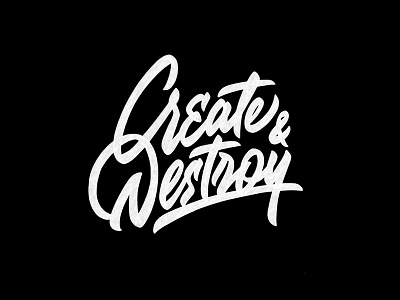 Create&Destroy brushpen design hand lettering lettering logo logotype sketch sketching vetoshkin