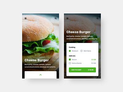 Food/Drink Menu 043 app card daily dailyui drink food interface menu mobile ui ux