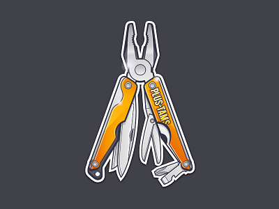 Multi Tool Illustration driver illustration iron knife multi pilers scissors tool vector