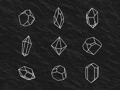 Outline crystals crystal icon