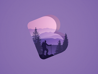 Blackformat Logo b blackformat hiker hiking illustration landscape logo nature playoff