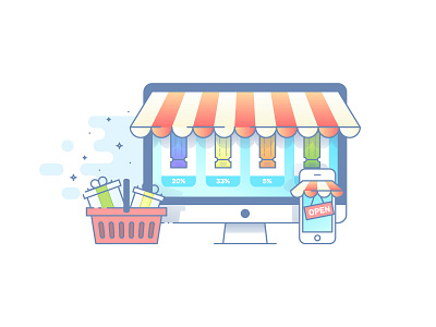 Store Opened desktop e commerce gift cards online phone shop showcase store vouchers