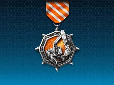 Medal for Base Construction milestone. caterpillar construction medal ribbon war world war online