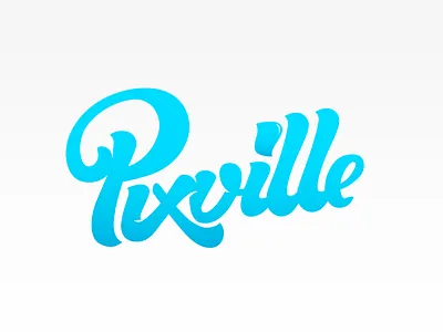 Pixville blue branding candy id lettering logo round smart vector