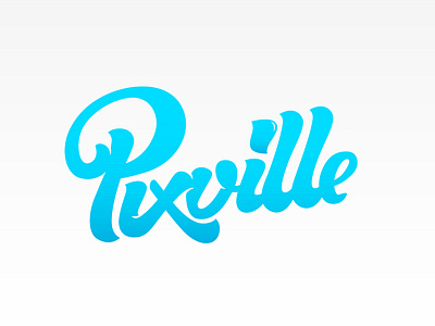 Pixville blue branding candy id lettering logo round smart vector
