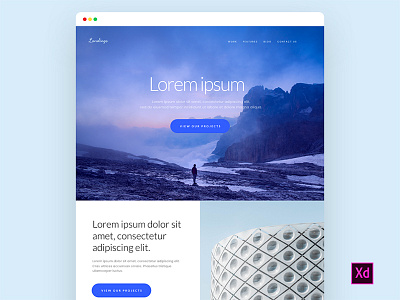 Freebie - Landing Page for Adobe Xd adobexd free freebie landing page prototype wireframe