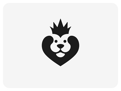 Kings Heart animal brand crown face head heart icon lion logomark symbol