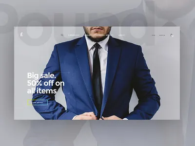 Pound. Ecommerce concept design e commerce fashion grey man online shop store web