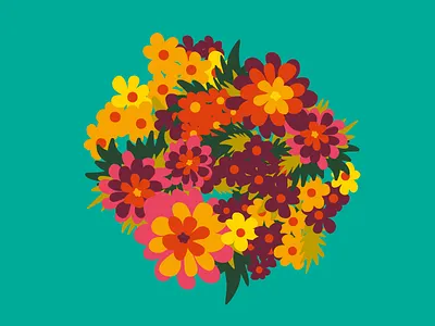 Flowers For Lola [1] colorful digital flowers graphic graphic design hand drawn happy illustration kids nature print vector