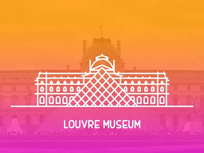 Paris, Louvre Museum building buildings france illustration landmark linear louvre museum outline paris vector