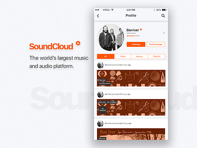 SoundCloud Profile Page Redesign 006 app dailyui music platform profile redesign soundcloud ui ux