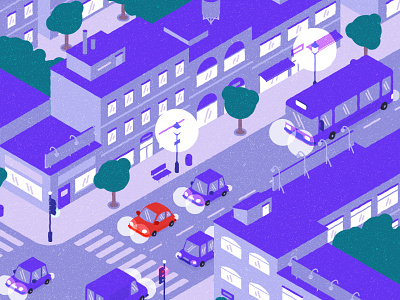 Night city cityscape flatdesign illustration isometric view motionproject