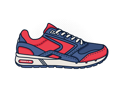 Brooks Sneaker Illustration brooks heritage illustration line art running shoe sneaker sticker