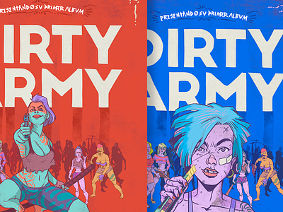 Dirty Army album art band comic dirty army gig illustration music poster rock stoner warrior woman
