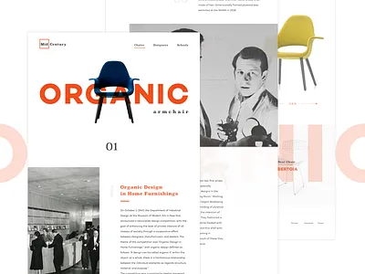 Organic Chair - Layout Practice 2 art direction charles eames eames layout layout exercise motion ui organic chair practice