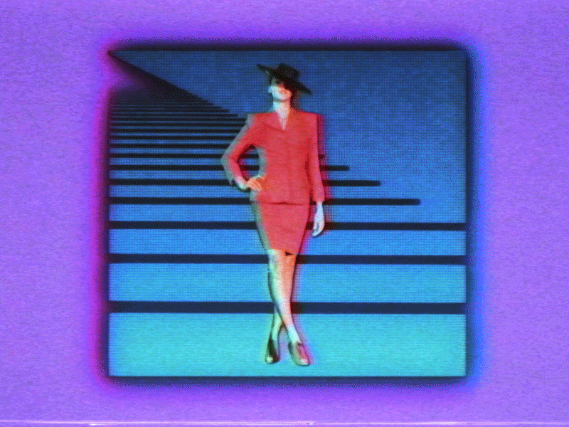 Catwalk animation collage gif loop motion retro vintage