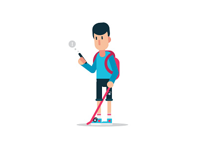 Skate Boy character flat design skate