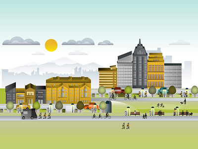 Smart city citizen city colorful flat illustration illustrator smartcity vector